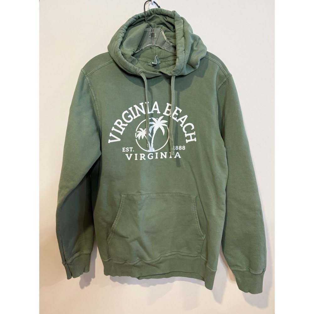 Port & Co Hoodie Sz SM Virginia Beach Green Sweatshirt‎ Spring Break Vacation